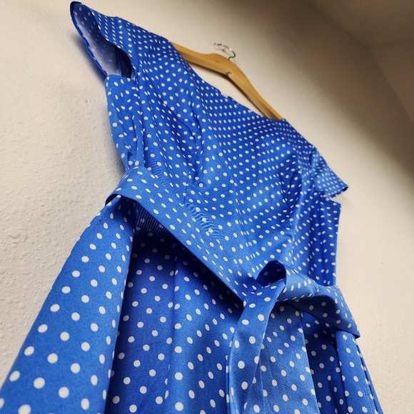 Vintage-Inspired Dressystar Polka Dot A-Line Dress with Removable Belt Size M - Picture 2 of 6
